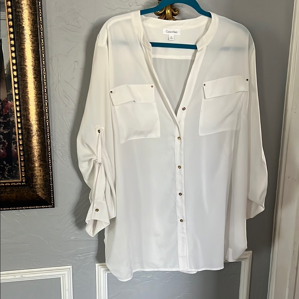 Calvin Klein Women's White Blouse